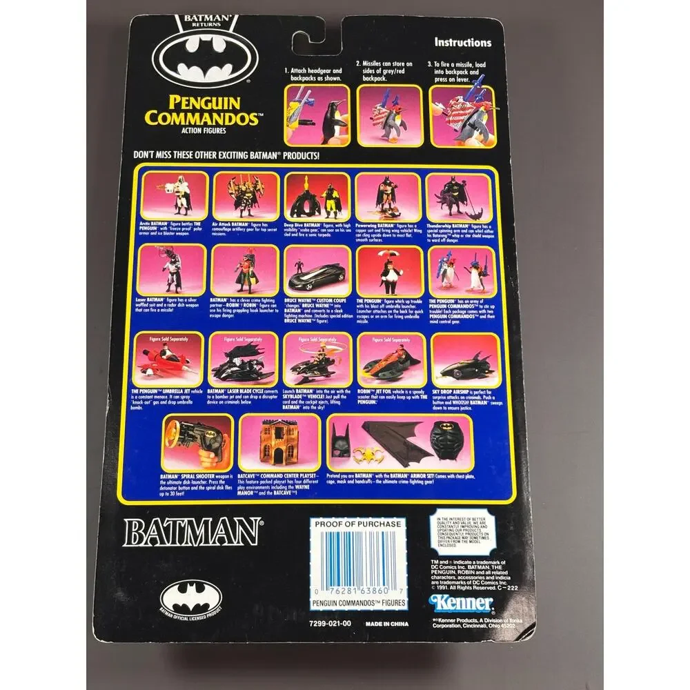 Vintage 1991 Batman Returns Penguin Commandos DC Comics Kenner Action Figure NEW